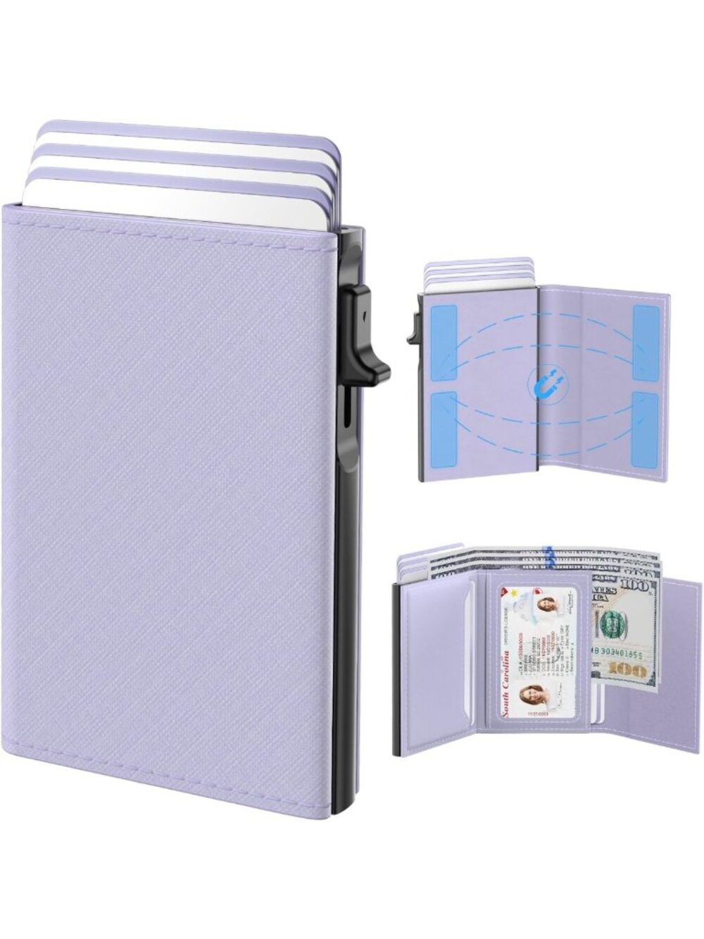 Genuine Leather Women's Wallet Card Holder - RFID Blocking, Slim & Minimalist